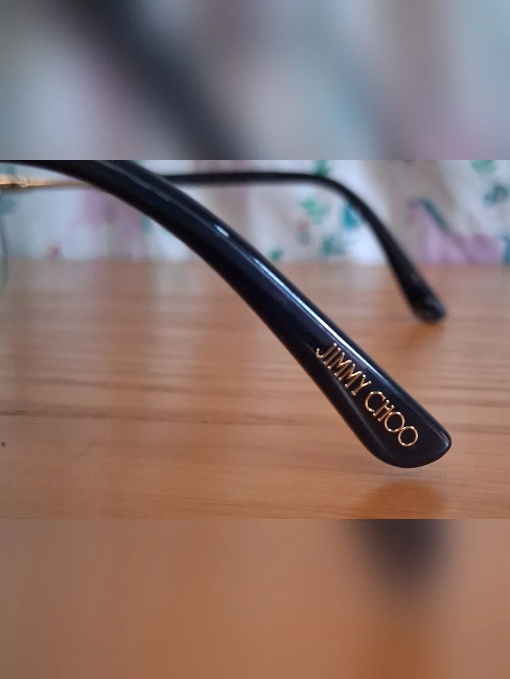 EUC Jimmy Choo JC203 Navy & Gold Tone Cat Eye Keyhole Reading Glasses Frames
